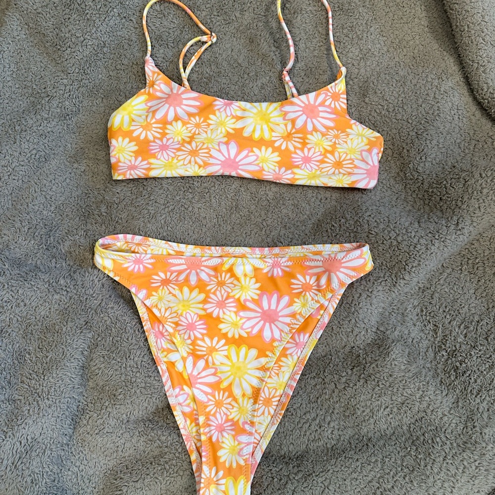 Floral Women’s Swim Set - Orange and Yellow grey bandit